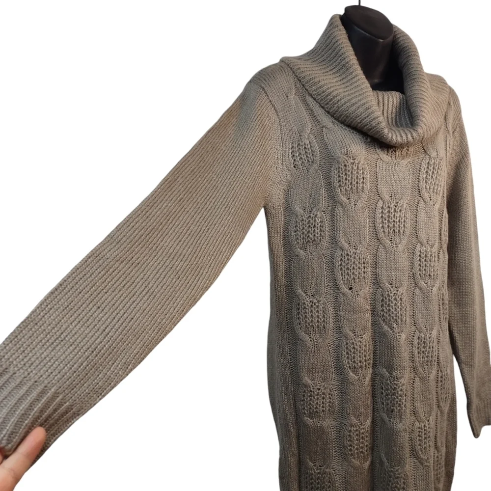 Seared Threads Women's Gray Cowl Neck Sweater Dress Size OS NWOT